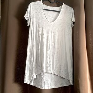 White and grey  short sleeve soft and sexy top! Size XS fits through size M